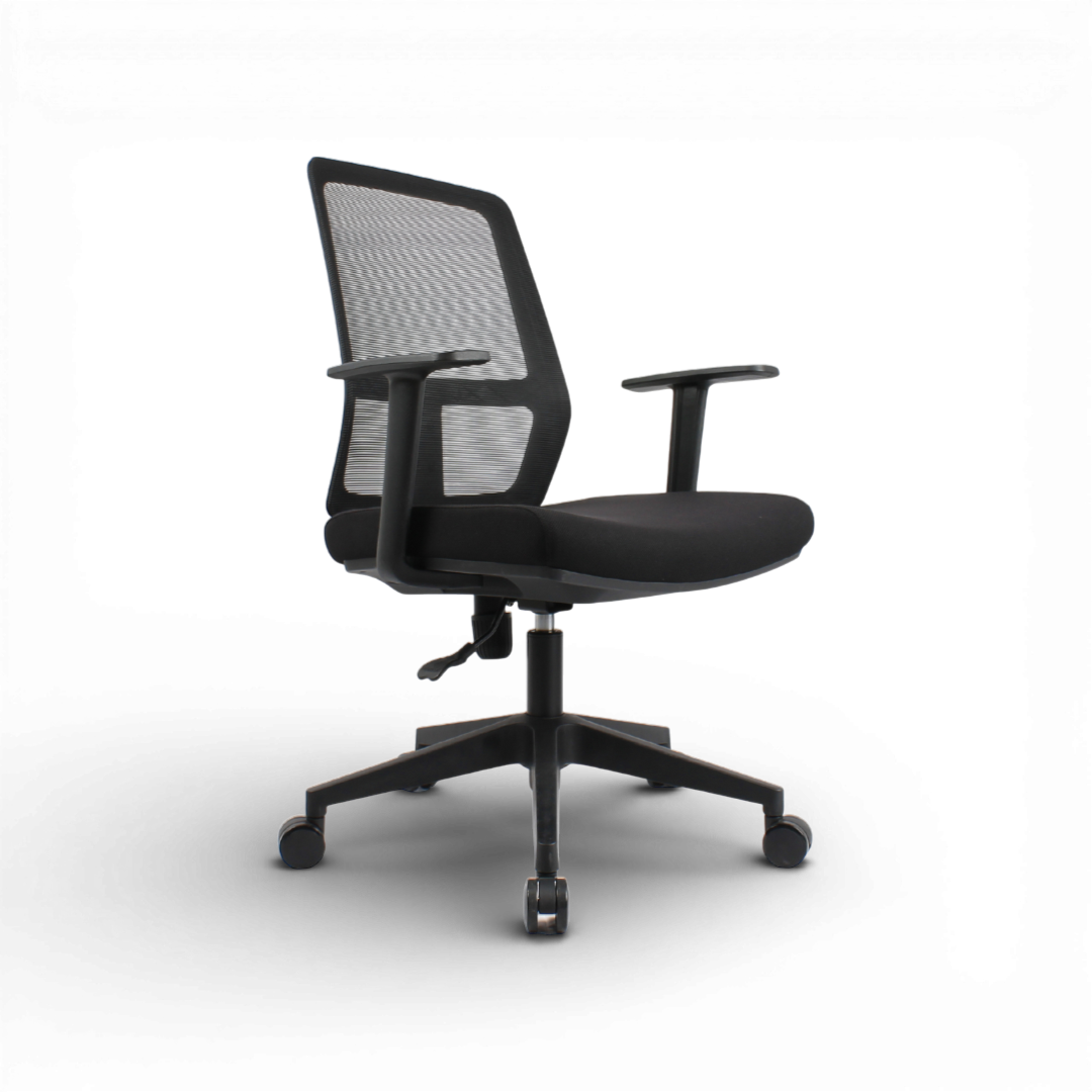ALVARO Low Back Black Office Chair Kursi Kantor Ergonomis