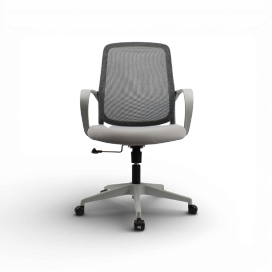 DELARO Low Back Grey Office Chair Kursi Kantor Ergonomis
