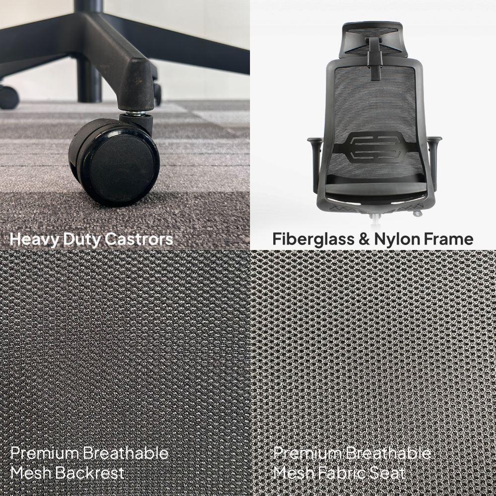 HADID High Back Black Office Chair Kursi Kantor Ergonomis