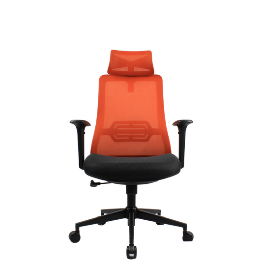 HADID High Back Grey Orange Office Chair Kursi Kantor Ergonomis