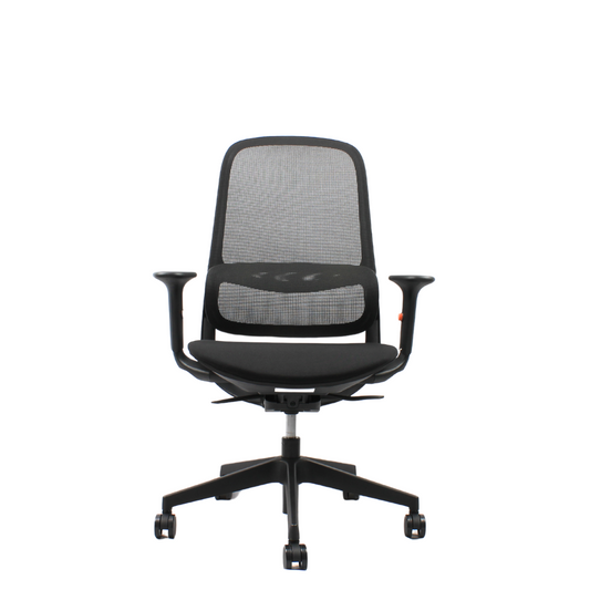 ISMO Mid Back Black Office Chair Kursi Kantor Ergonomis