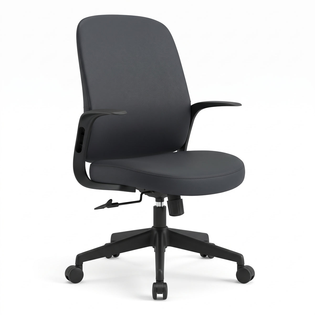LENOX Mid Back Black Office Chair Kursi Kantor Ergonomis