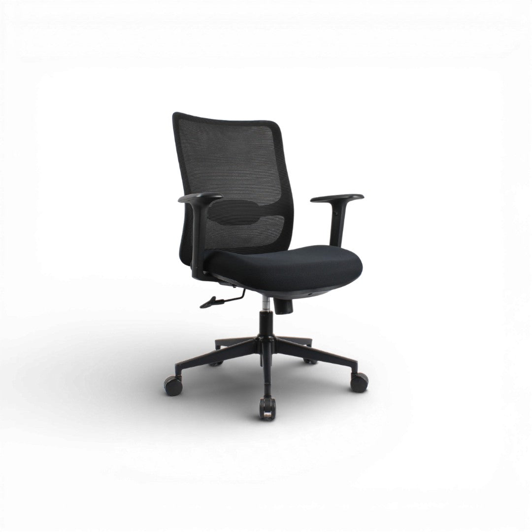 ORCA Mid Back Black Grey Office Chair Kursi Kantor Ergonomis