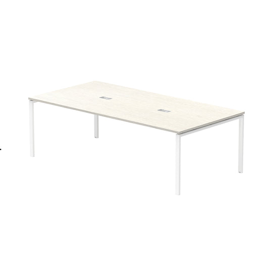 PLATA Conference Table Meja Meeting 8 Orang 240x120cm White Ash