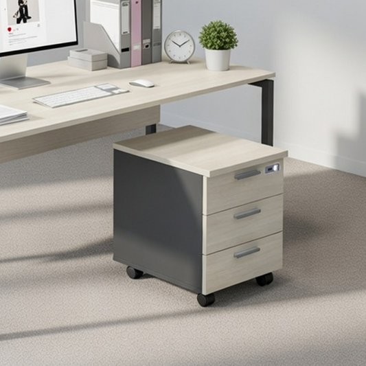 PLATA Mobile Pedestal Laci Kantor 3 Drawer Ash Grey