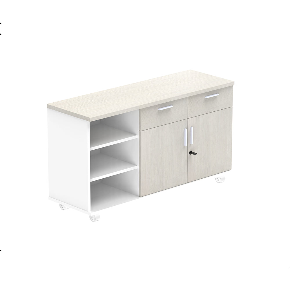 PLATA Return Sideboard Mobile Cabinet Kanan 120cm White Ash