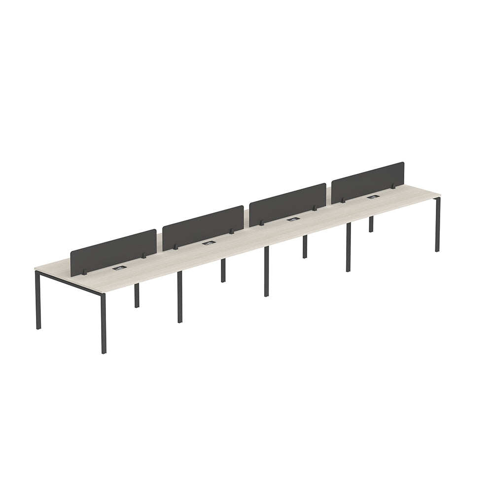PLATA Workstation Meja Kerja Dua Sisi Berhadapan 8 Orang 560x120cm Ash Grey