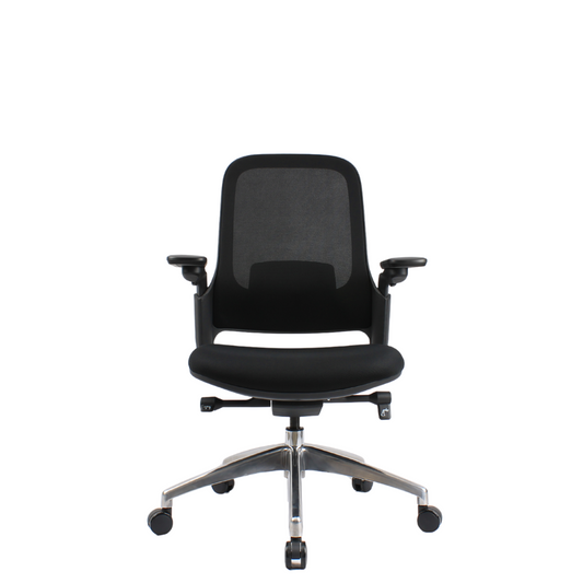 SENNA Mid Back Black Office Chair Kursi Kantor Ergonomis