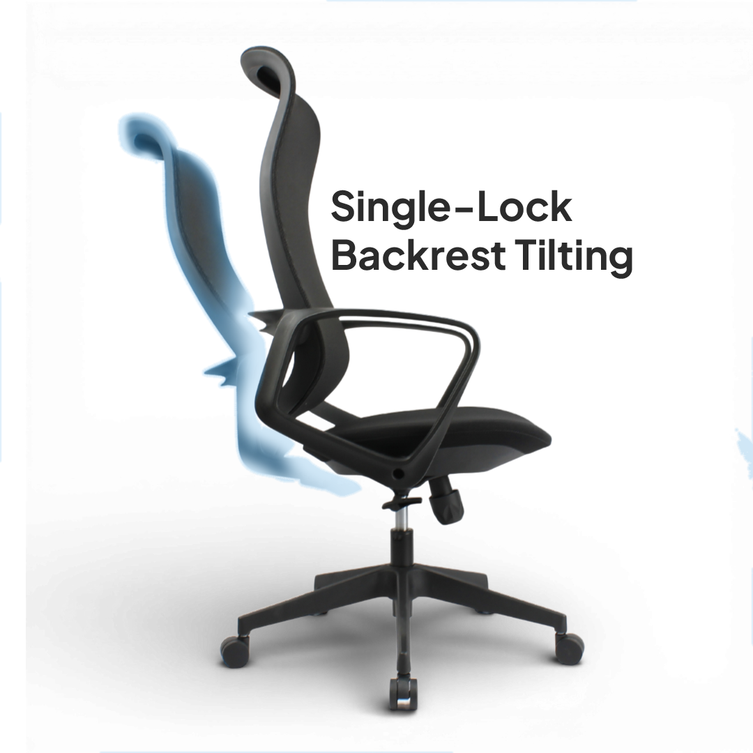 ARMUS High Back Black Office Chair Kursi Kantor Ergonomis