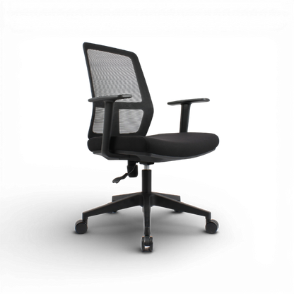 ALVARO Low Back Black Office Chair Kursi Kantor Ergonomis