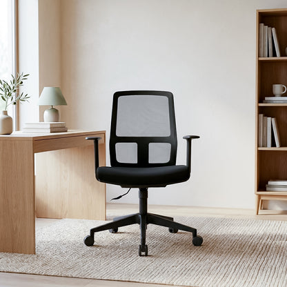 ALVARO Low Back Black Office Chair Kursi Kantor Ergonomis