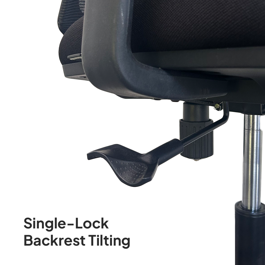 ALVARO Low Back Black Office Chair Kursi Kantor Ergonomis