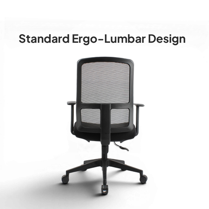 ALVARO Low Back Black Office Chair Kursi Kantor Ergonomis
