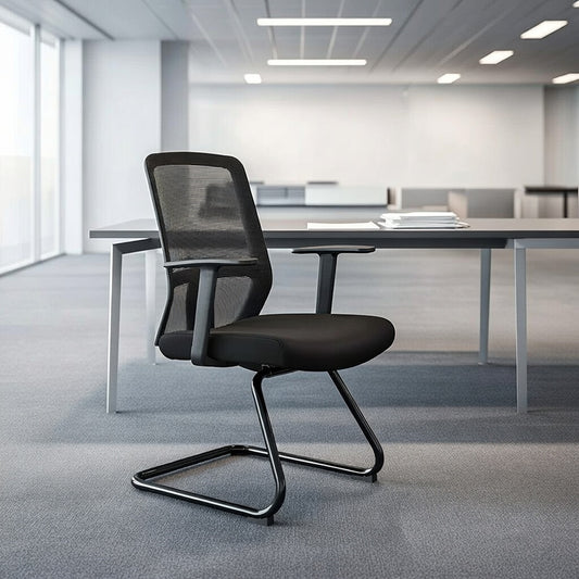 ALVARO Visitor Black Office Chair Kursi Kantor Ergonomis