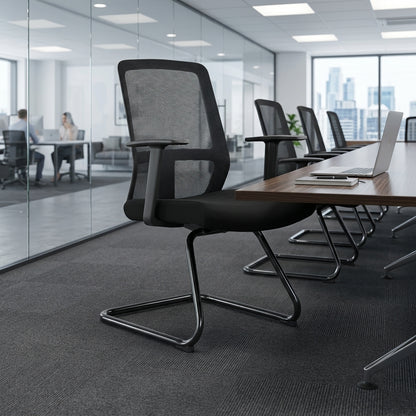 ALVARO Visitor Black Office Chair Kursi Kantor Ergonomis