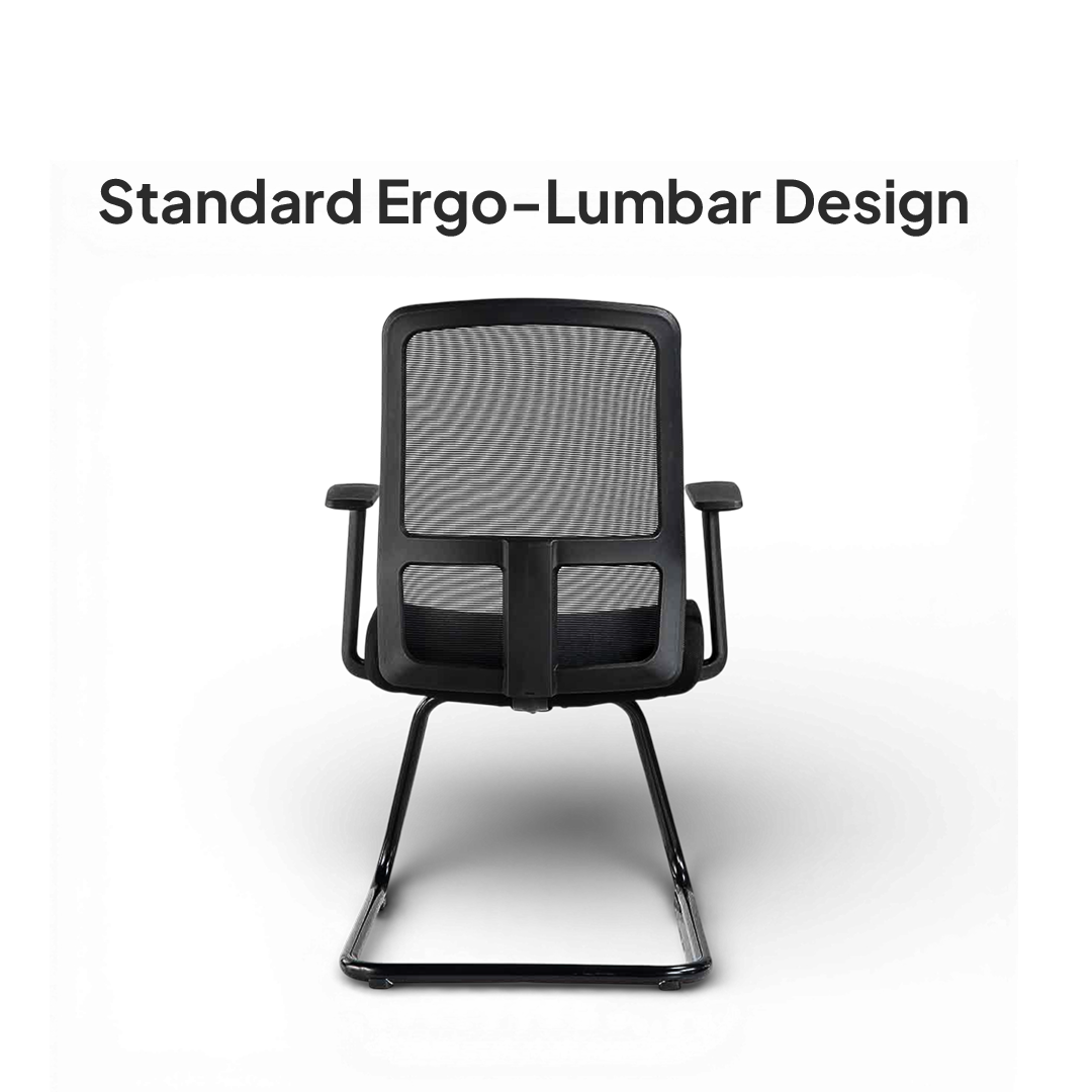 ALVARO Visitor Black Office Chair Kursi Kantor Ergonomis
