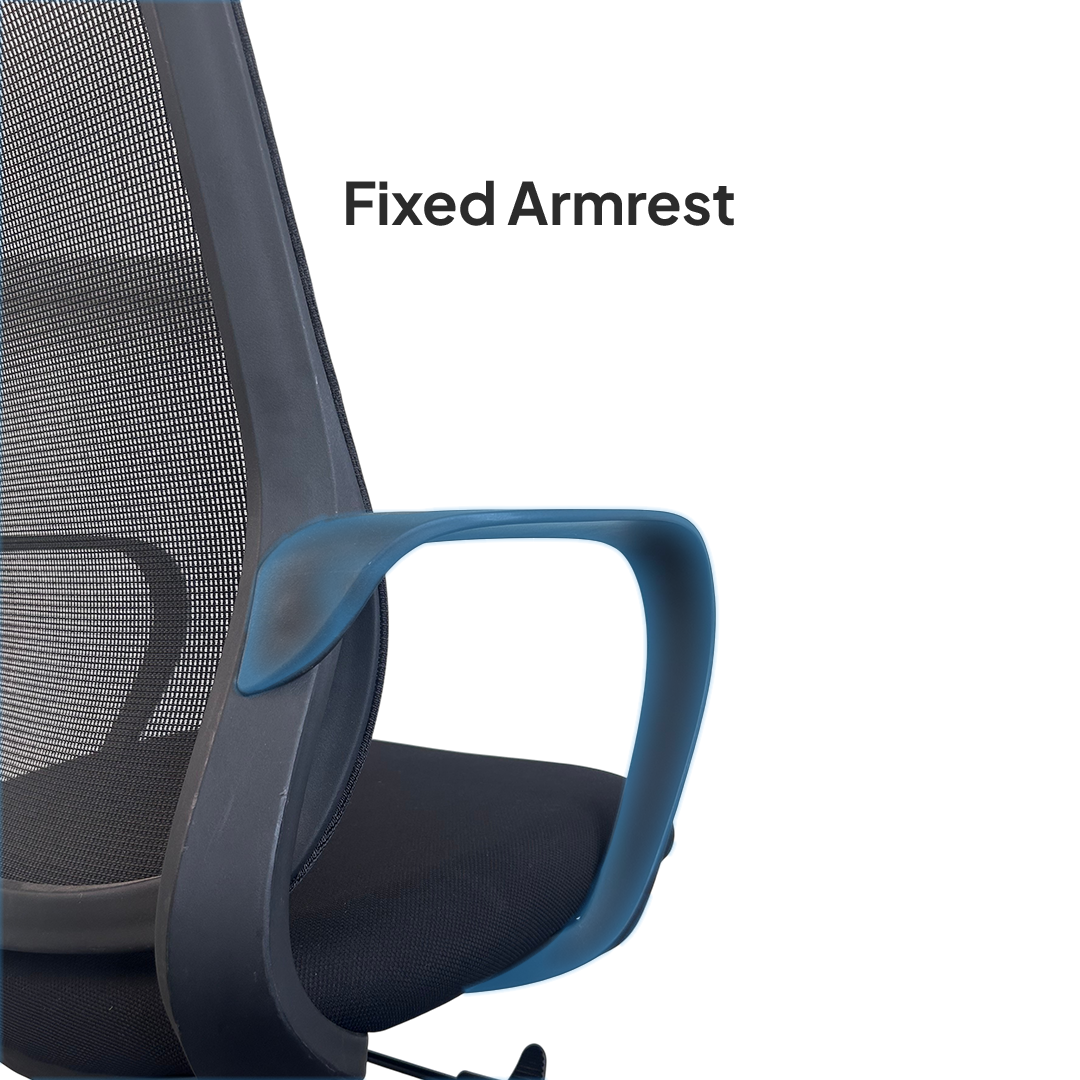 DELARO Low Back Black Office Chair Kursi Kantor Ergonomis