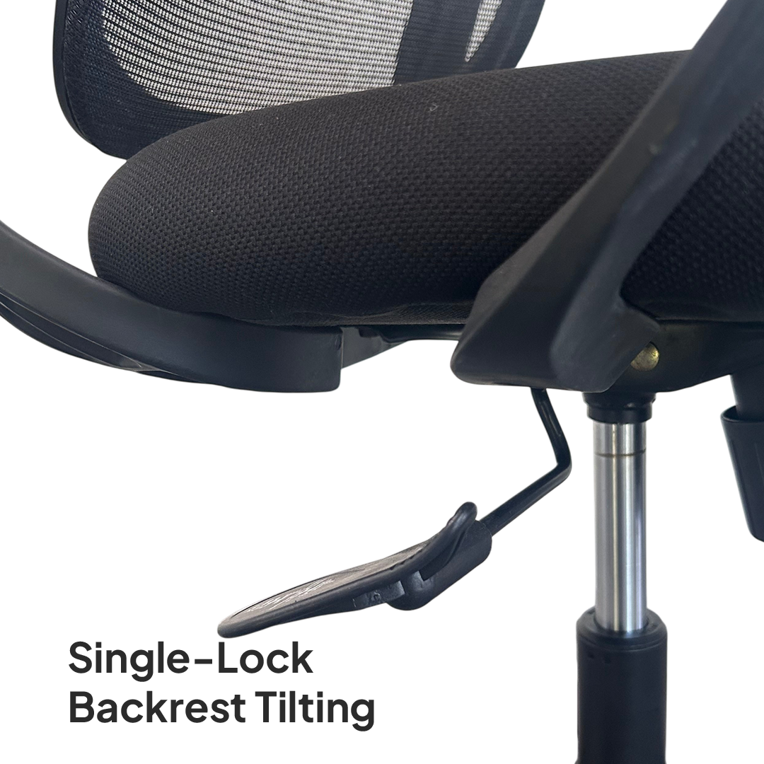 DELARO Low Back Black Office Chair Kursi Kantor Ergonomis