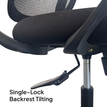 DELARO Low Back Black Office Chair Kursi Kantor Ergonomis