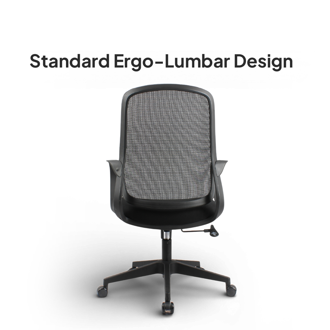 DELARO Low Back Black Office Chair Kursi Kantor Ergonomis