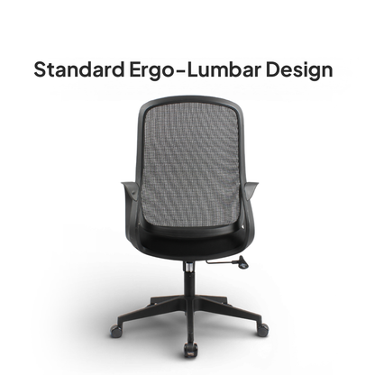 DELARO Low Back Black Office Chair Kursi Kantor Ergonomis