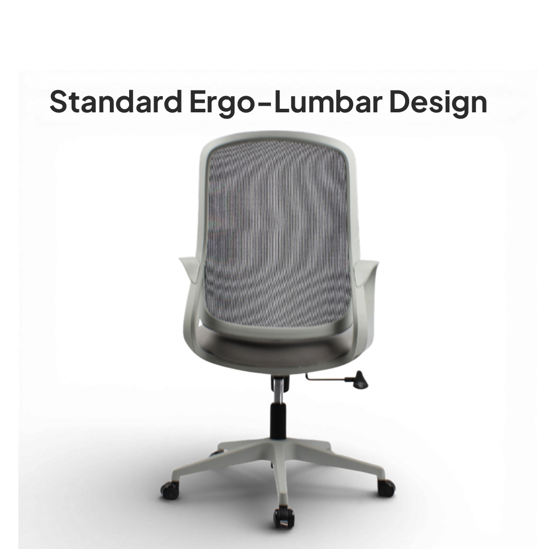 DELARO Low Back Grey Office Chair Kursi Kantor Ergonomis