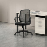 DELARO Low Back Black Office Chair Kursi Kantor Ergonomis