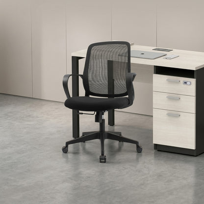 DELARO Low Back Black Office Chair Kursi Kantor Ergonomis