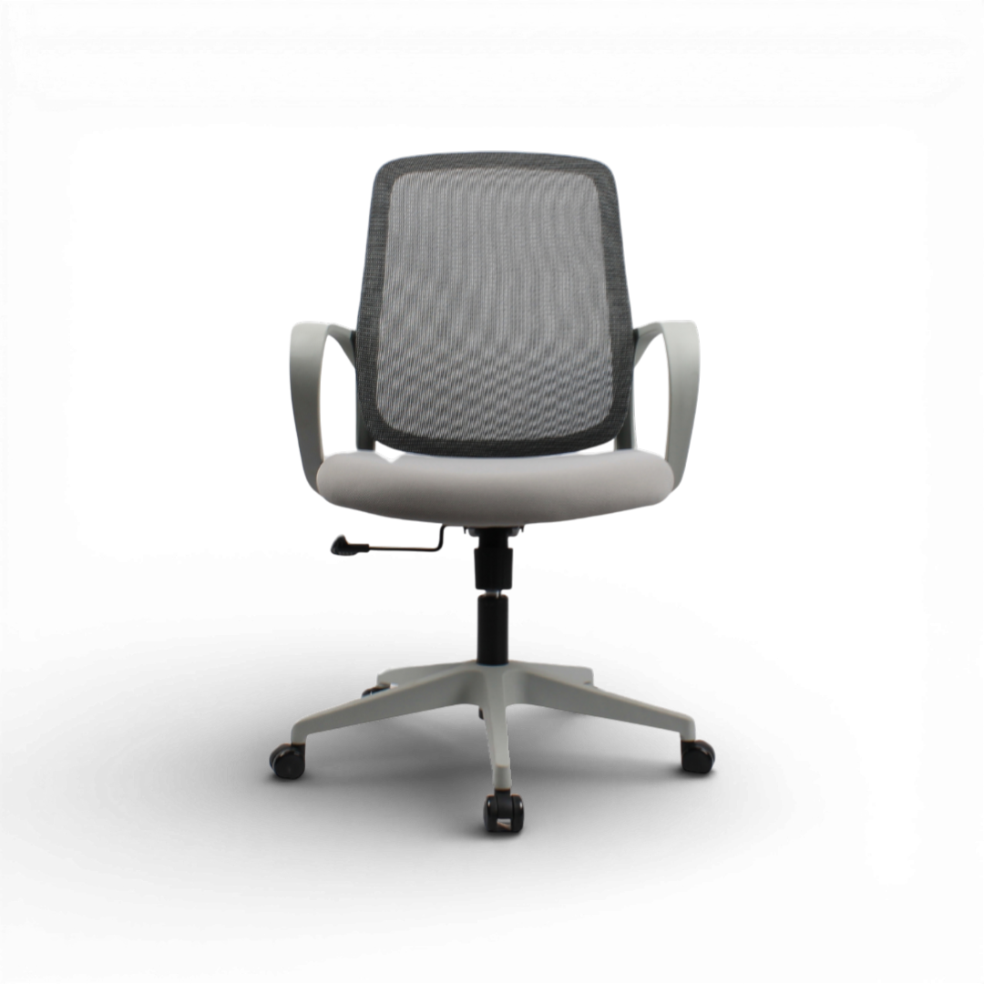 DELARO Low Back Grey Office Chair Kursi Kantor Ergonomis