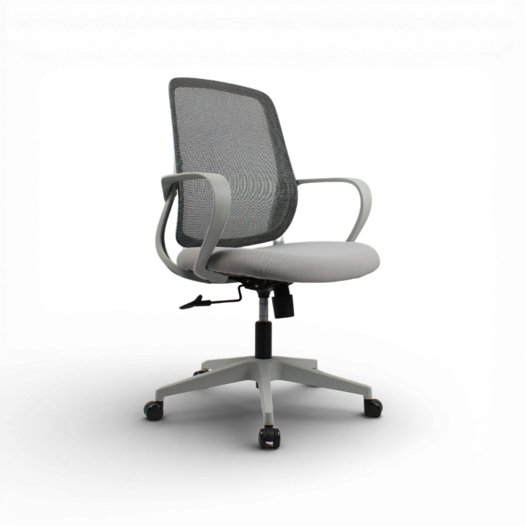 DELARO Low Back Grey Office Chair Kursi Kantor Ergonomis