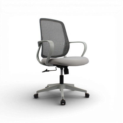 DELARO Low Back Grey Office Chair Kursi Kantor Ergonomis