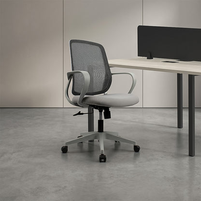 DELARO Low Back Grey Office Chair Kursi Kantor Ergonomis