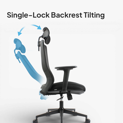 HADID High Back Black Office Chair Kursi Kantor Ergonomis