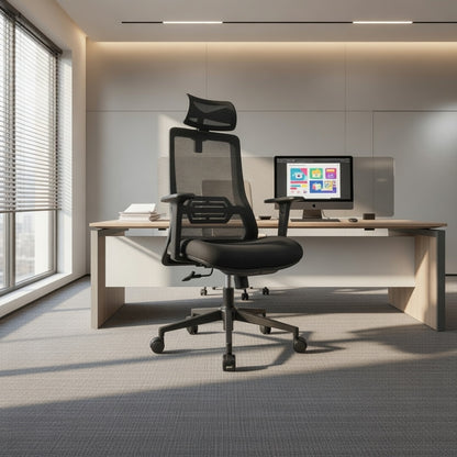 HADID High Back Black Office Chair Kursi Kantor Ergonomis