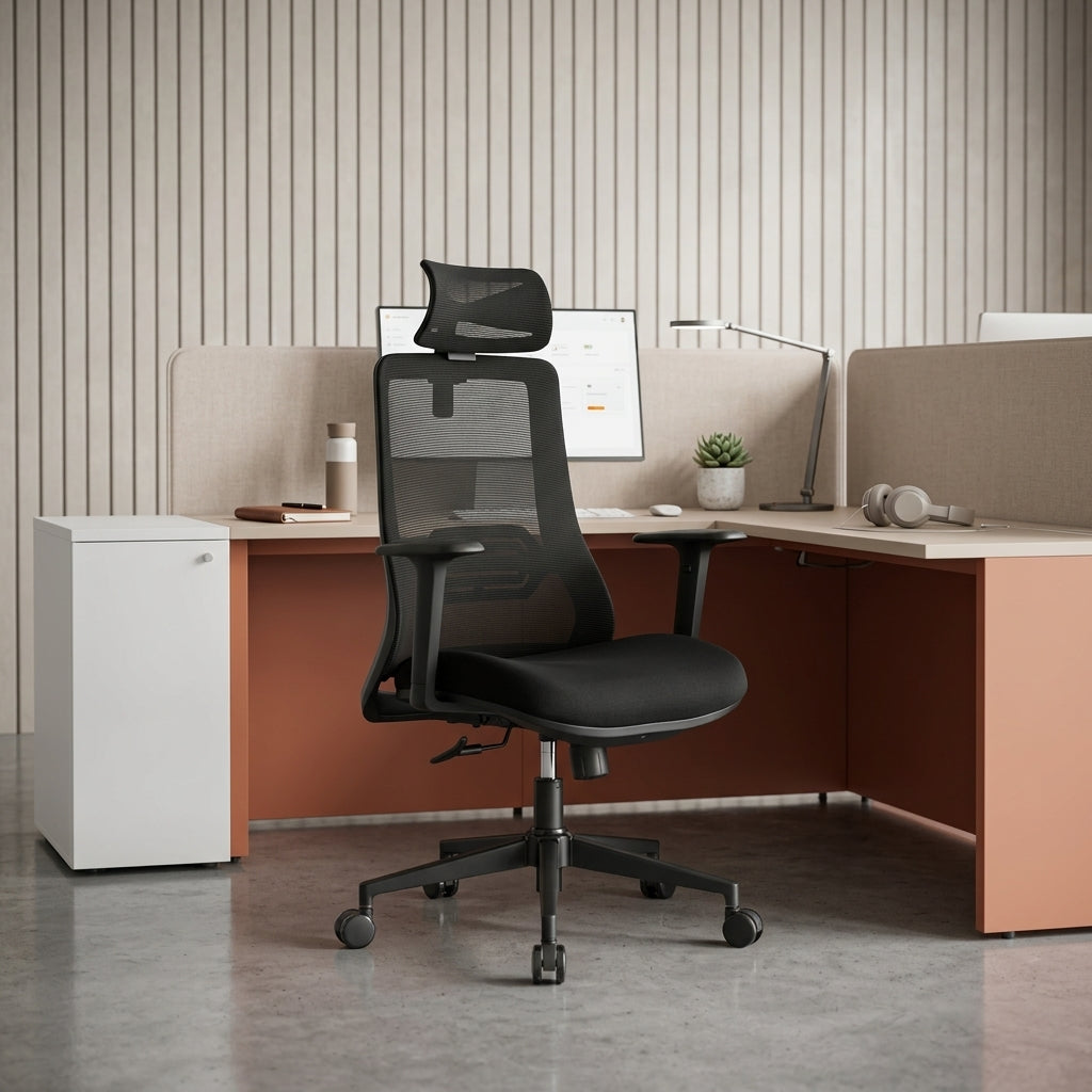 HADID High Back Black Office Chair Kursi Kantor Ergonomis