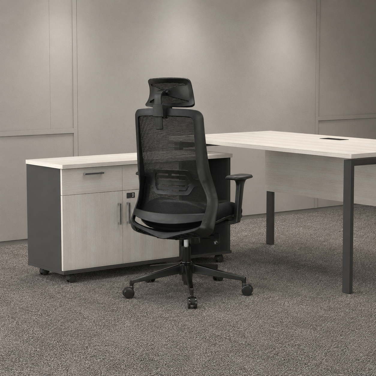 HADID High Back Black Office Chair Kursi Kantor Ergonomis