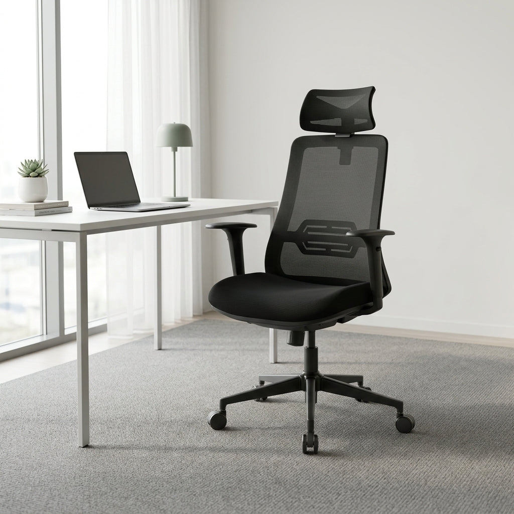 HADID High Back Black Office Chair Kursi Kantor Ergonomis