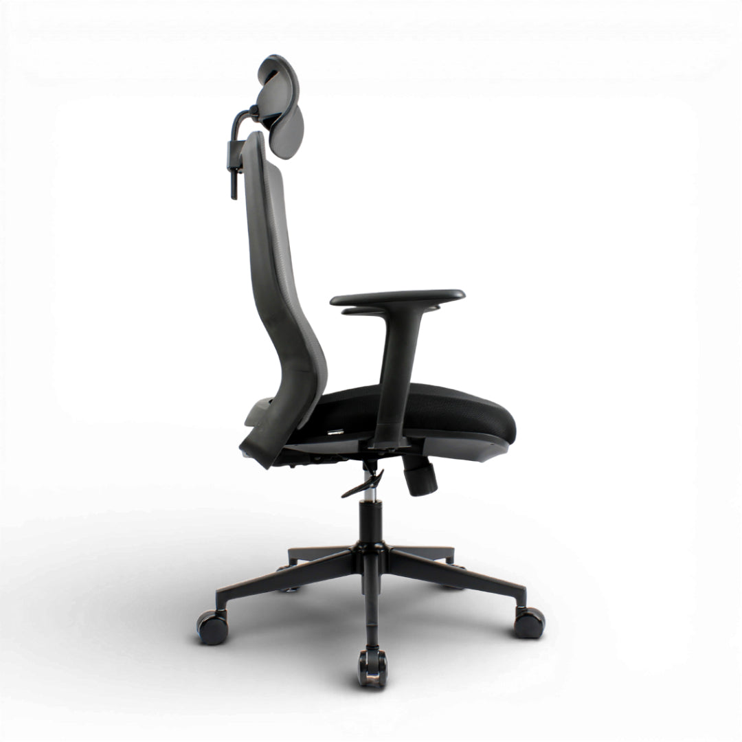 HADID High Back Black Grey Office Chair Kursi Kantor Ergonomis