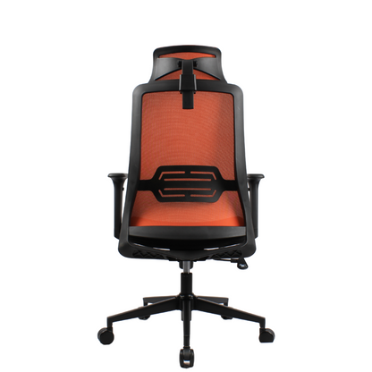 HADID High Back Grey Orange Office Chair Kursi Kantor Ergonomis