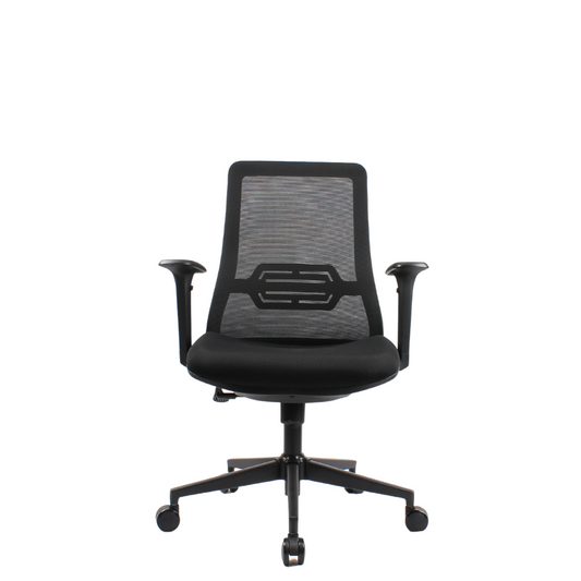 HADID Mid Back Black Office Chair Kursi Kantor Ergonomis