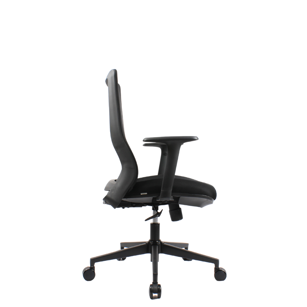 HADID Mid Back Black Office Chair Kursi Kantor Ergonomis