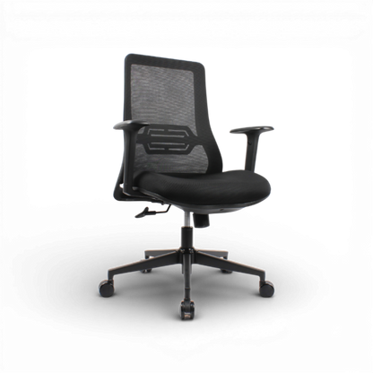 HADID Mid Back Black Office Chair Kursi Kantor Ergonomis