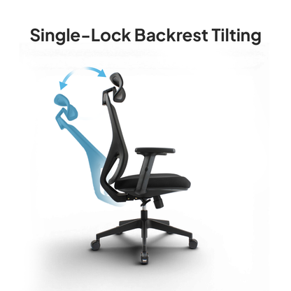 HERON High Back Black Office Chair Kursi Kantor Ergonomis