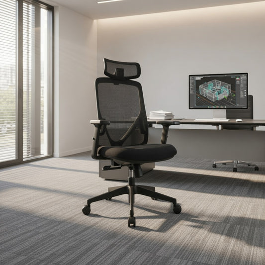 HERON High Back Black Office Chair Kursi Kantor Ergonomis