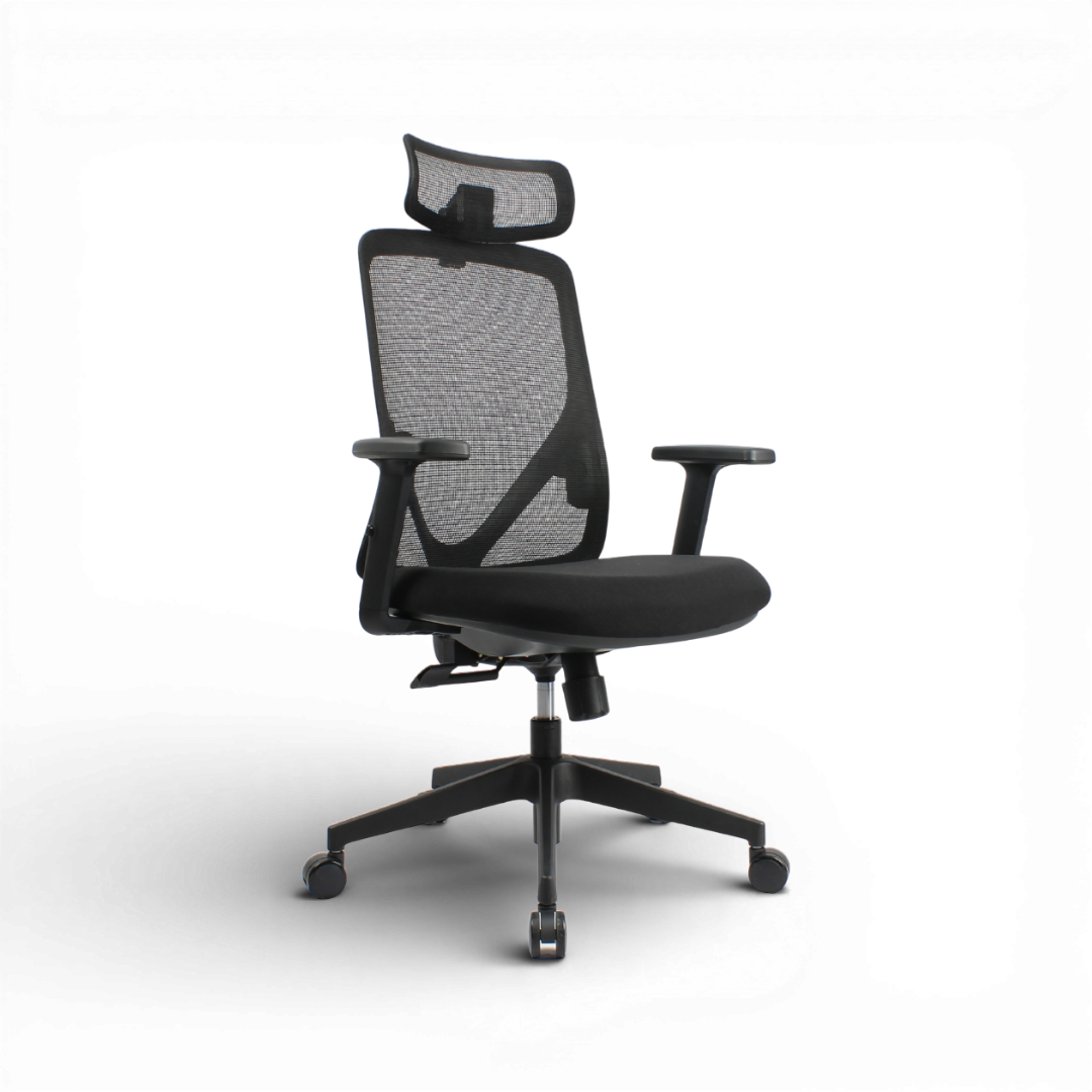 HERON High Back Black Office Chair Kursi Kantor Ergonomis