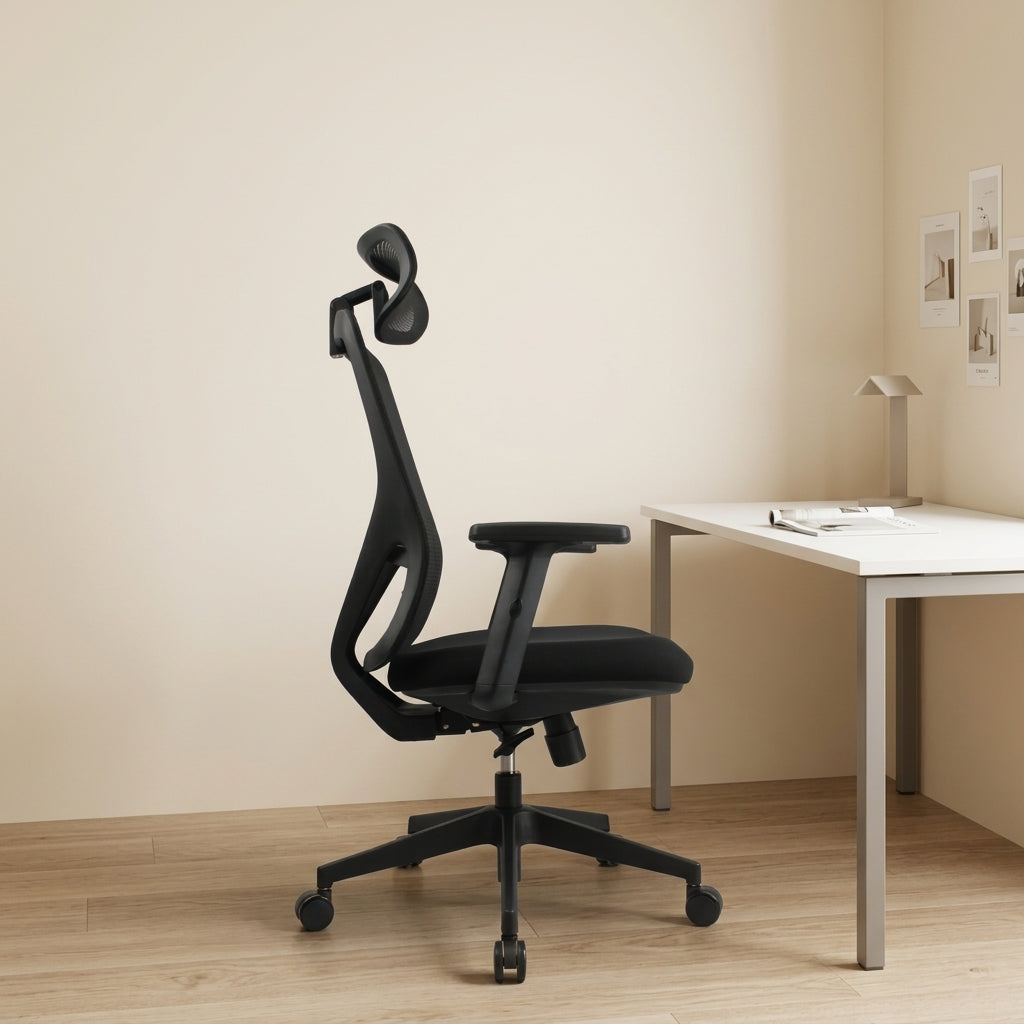 HERON High Back Black Office Chair Kursi Kantor Ergonomis