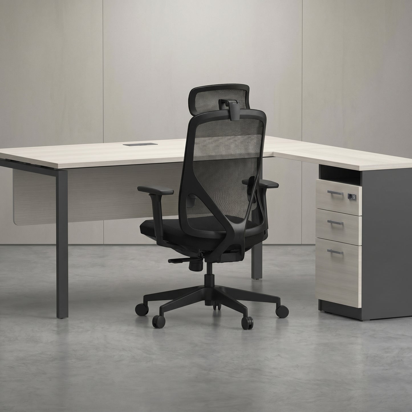 HERON High Back Black Office Chair Kursi Kantor Ergonomis