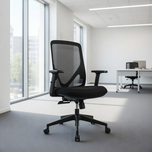 HERON Mid Back Black Office Chair Kursi Kantor Ergonomis