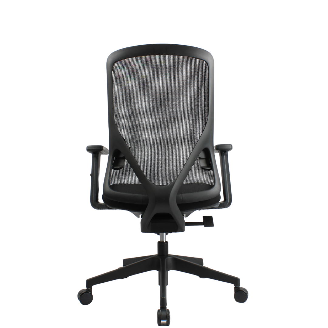 HERON Mid Back Black Office Chair Kursi Kantor Ergonomis