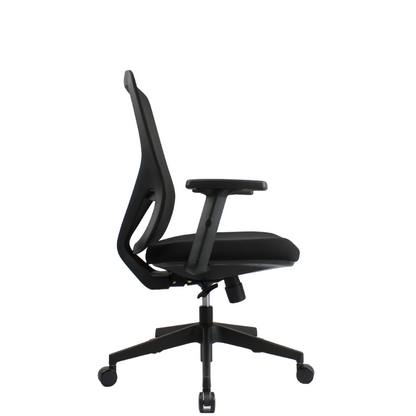 HERON Mid Back Black Office Chair Kursi Kantor Ergonomis